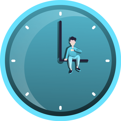 A cartoon image depicting a person trying to manage their time efficiently.